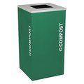 Ex-Cell Kaiser Ex-Cell Kaiser RC-KDSQ-CMPST EGX 24 Gallon Square Recycling Receptacle with Cans & Bottles Decal; Emerald Texture RC-KDSQ-CMPST EGX